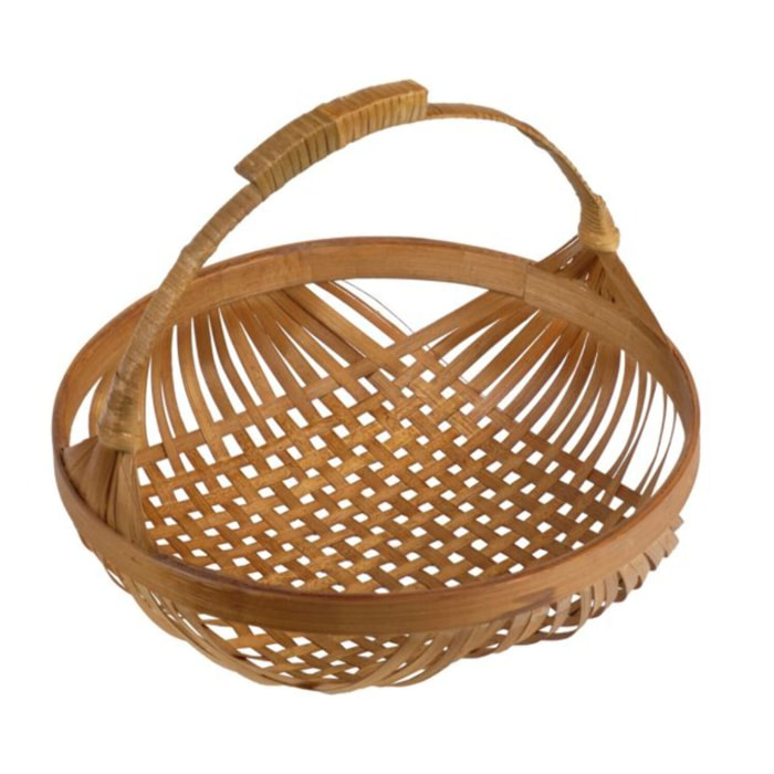 Panier Rond avec Anse et Tressage Artisanal en Bambou - CATANIA