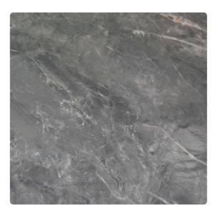 Tavolino Vacchetti in metallo con piano in pietra sinterizzata grigia cm65x65h45