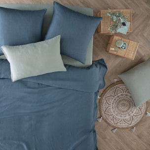 Housse de couette en 100% lin - Bleu Canard