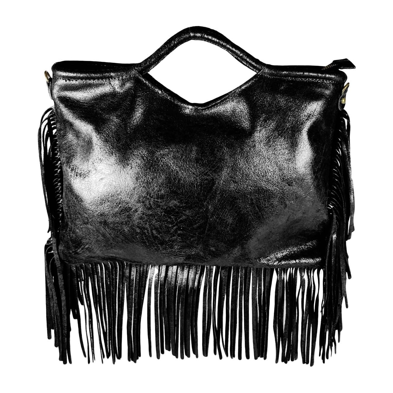 Borse Donna colore Nero-in pelle Made in Italy 35x26x5cm