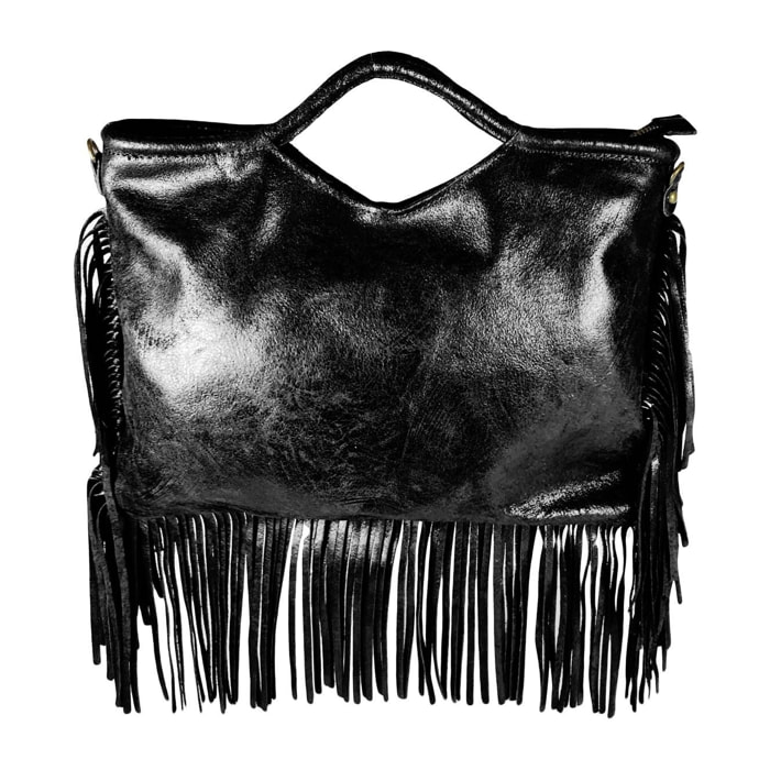 Borse Donna colore Nero-in pelle Made in Italy 35x26x5cm