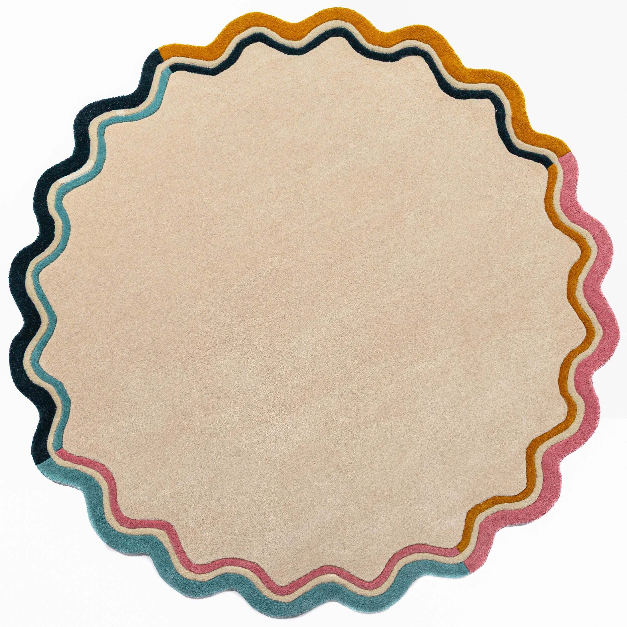 Tapis en laine rond LOIS SCALLOP
