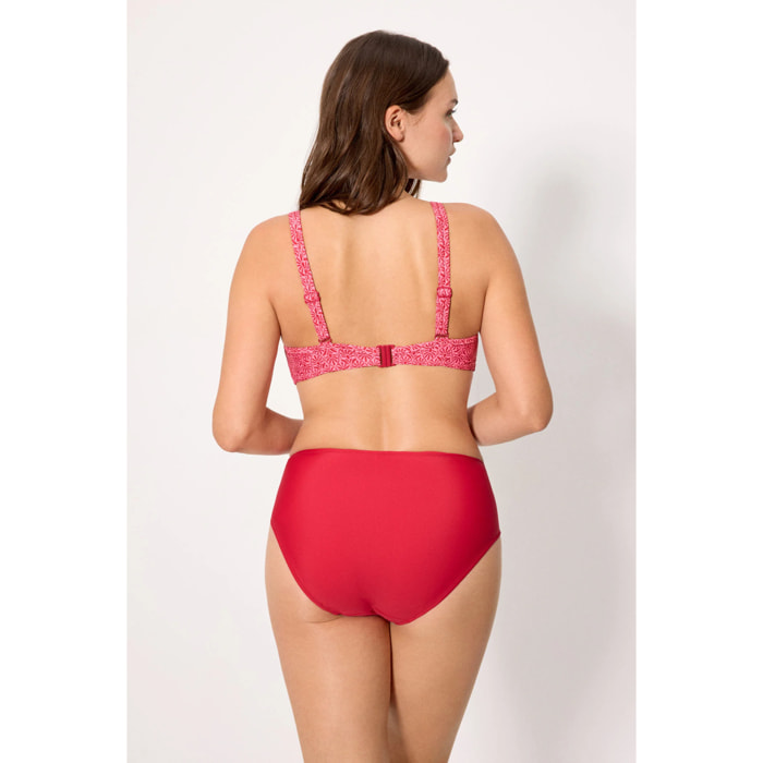 Slip bikini midi modellante Rosso