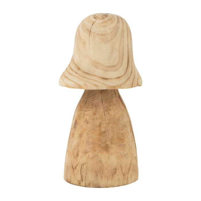 J-Line décoration Champignon Cloche - bois - naturel - small