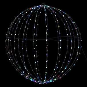 iluminación navideña de bola metálica plegable con 224 luces led rgb y control remoto