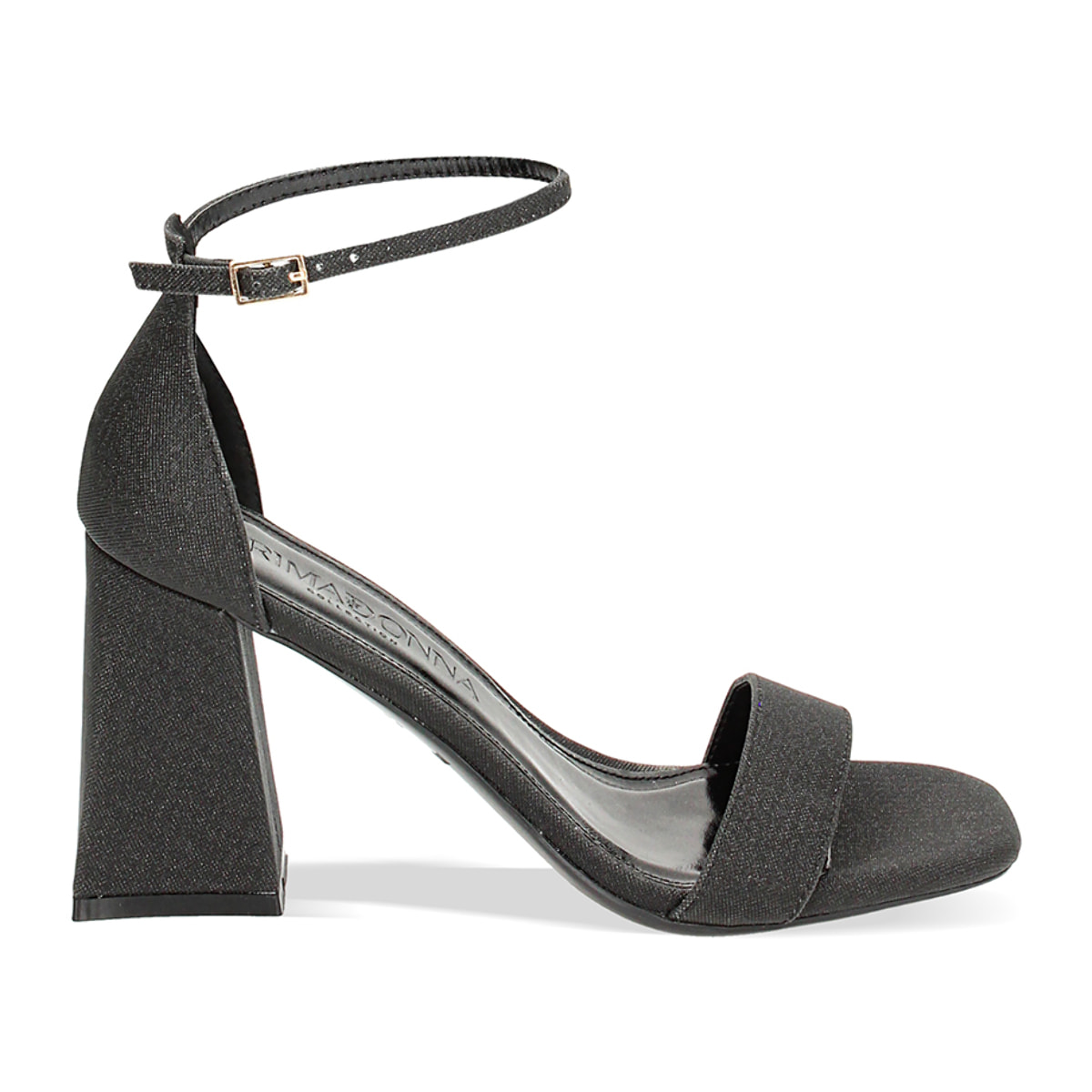 Sandali neri glitter, tacco 8,7 cm