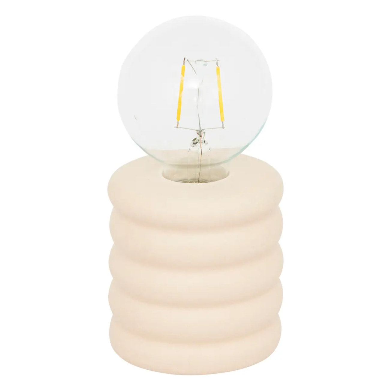 Lampe à poser LED Perry céramique beige H19cm