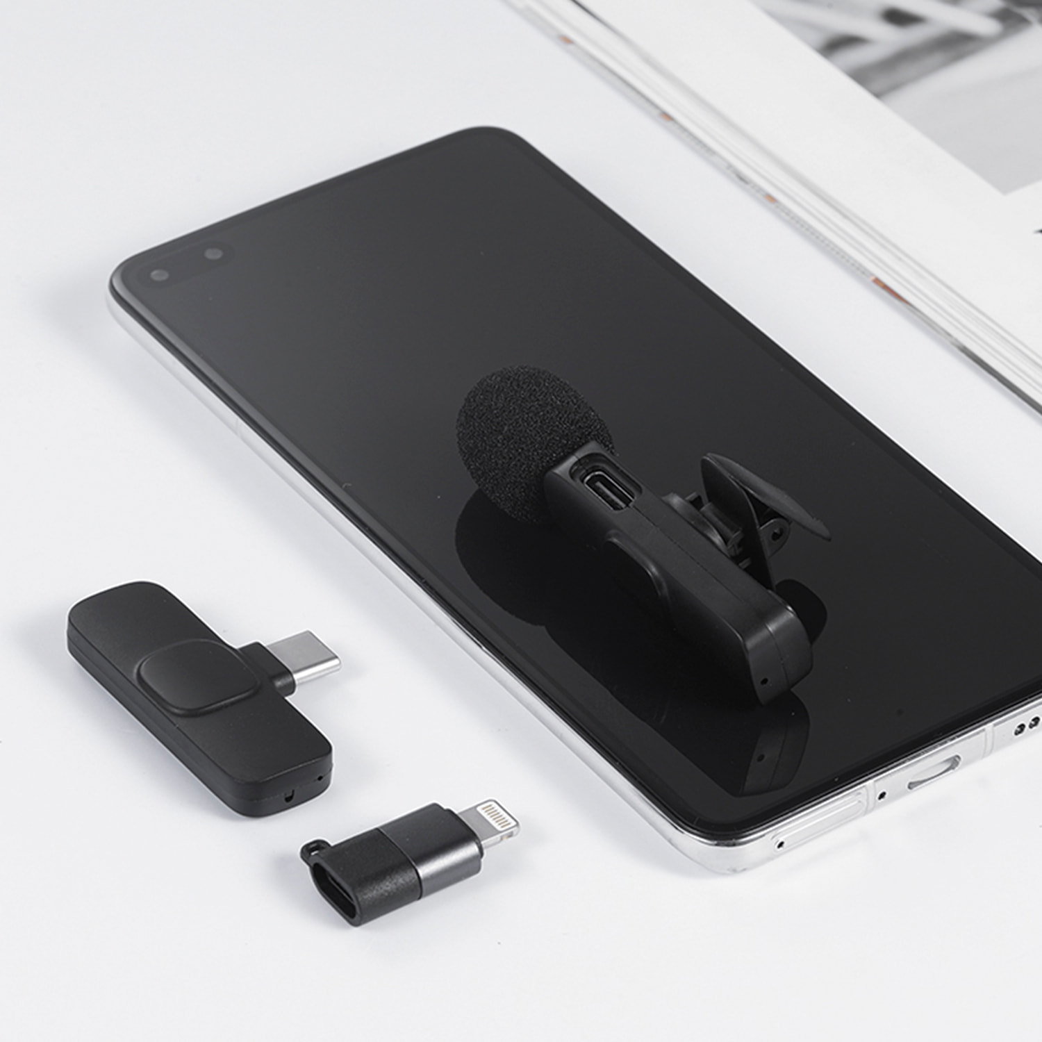 Micrófono inalámbrico profesional K9 de difusión. Para iPhone, Android, PC.