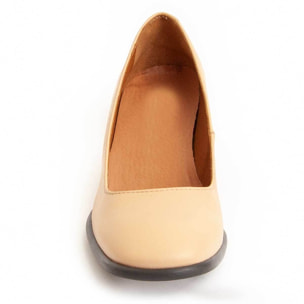 Zapato De Tacón - Beige - Altura: 5 Cm