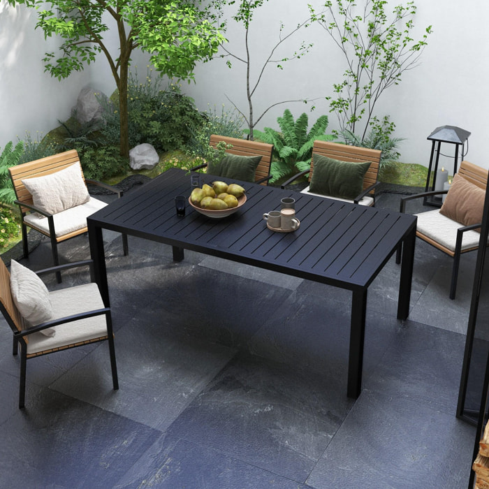 Table de jardin extensible 6-8 personnes dim. 180/240L x 94l x 73H cm alu noir