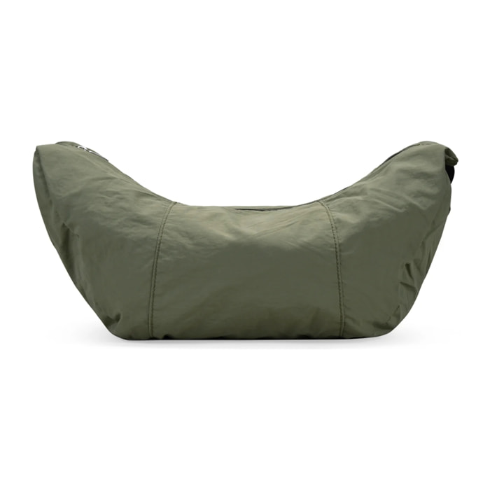 Bolso bandolera verde redondeado con cremallera