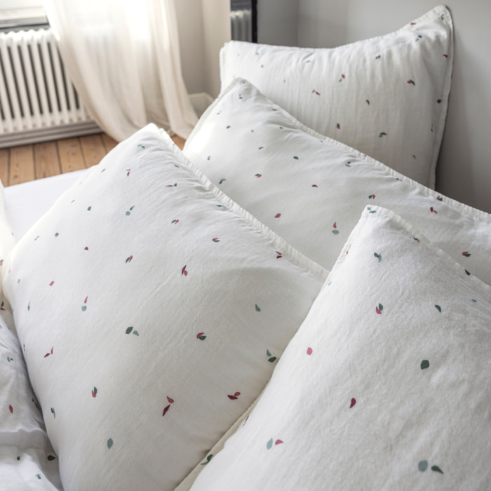 Taie d'oreiller en gaze de coton, MILLE ET UNE FEUILLES