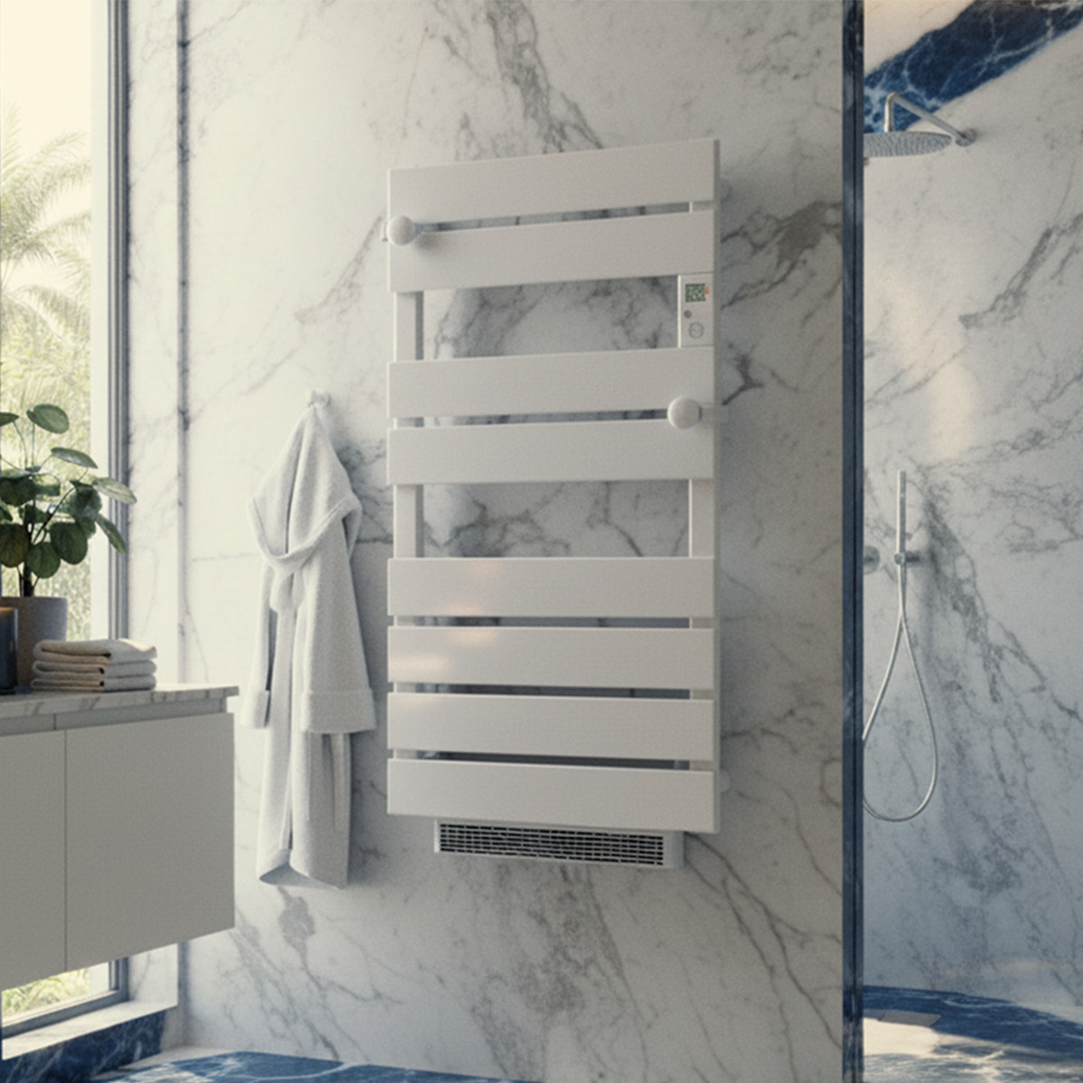 sèche-serviettes sans fluide lames plates 1750W blanc