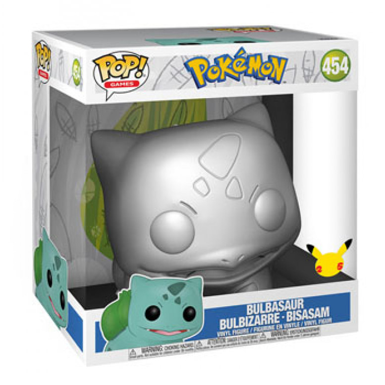 Pokemon Super Sized Jumbo Pop! Vinile Figura Bulbasaur Pokemon Silver 25th Anniversary Special Edition 25 Cm Funko