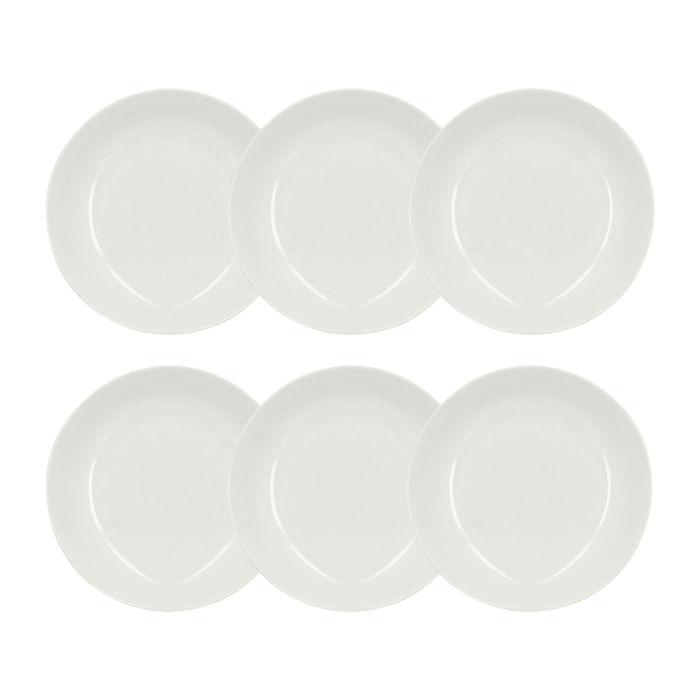 Lot de 6 assiettes creuses en porcelaine blanche 21cm METROPOLITAN
