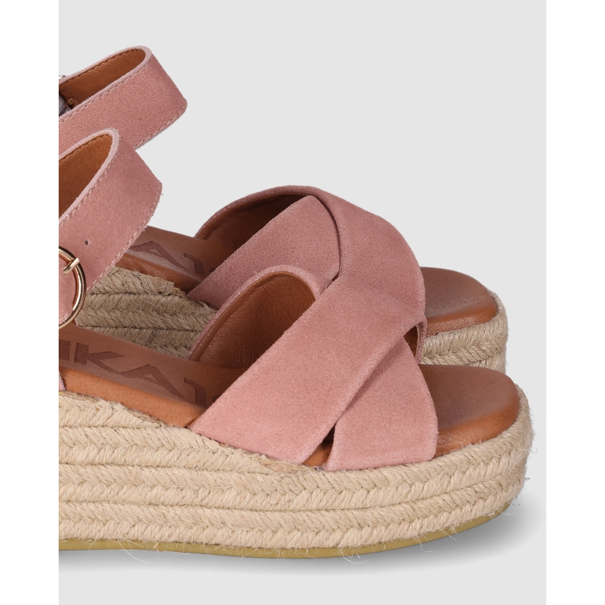Sandalias de Serraje - Rosa - Tacón: 6 cm