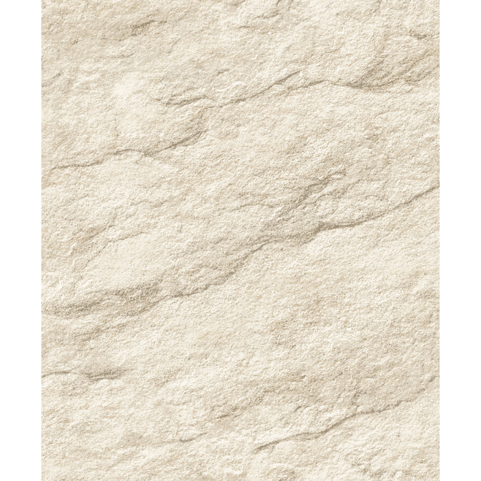 Papier peint effet pierre calcaire blanc crème