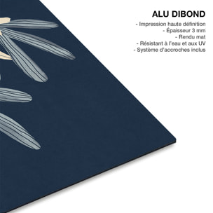 Tableau feuille Trois fleurs Tableau alu Dibond