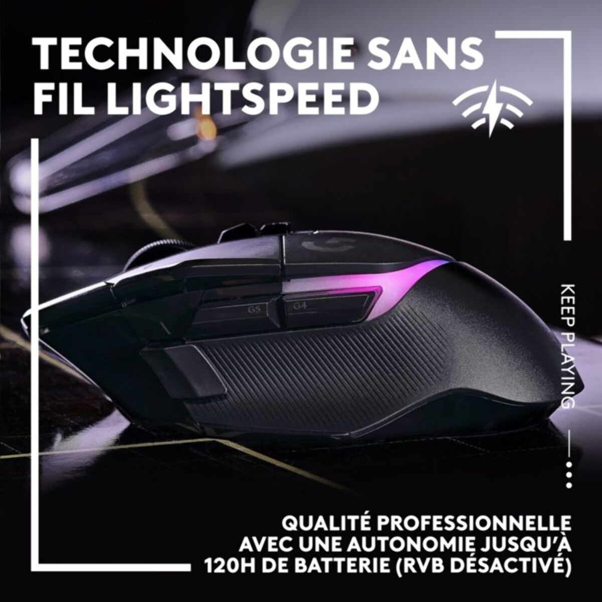 Souris Gamer Sans Fil LOGITECH G502X PLUS Lightspeed RVB Noir