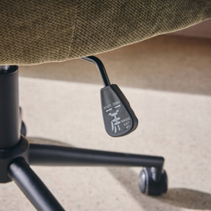 Chaise de bureau à roulettes ajustable métal et tissu  STAN