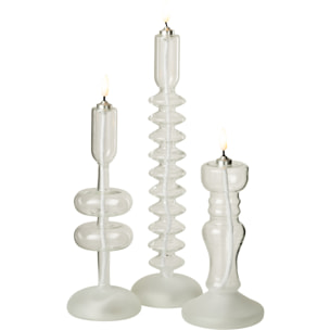 J-Line bougie - verre - transparent - lumières LED