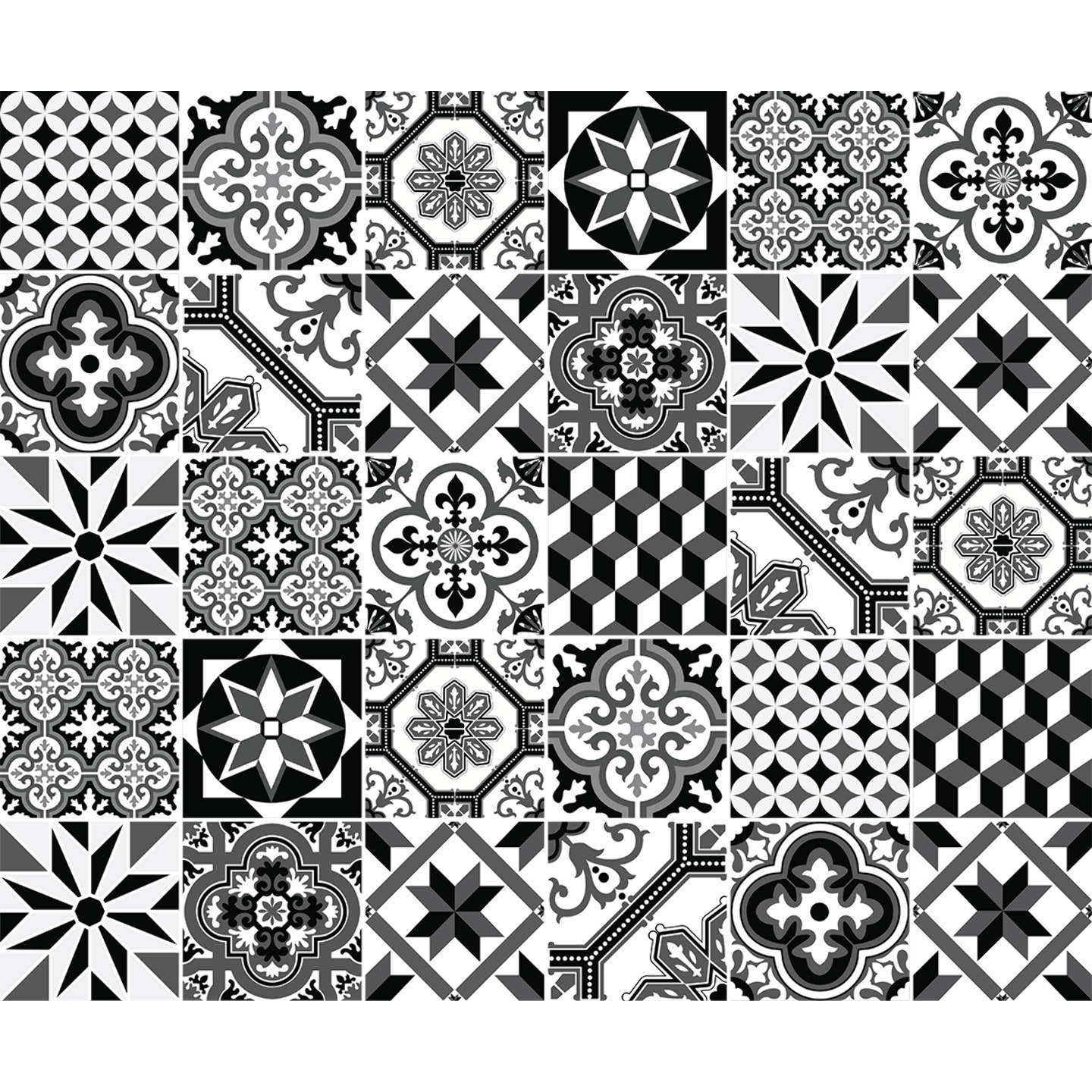 Stickers décoration Meuble - Sticker adhésif Cuisine Salon - 30 STICKERS CARREAUX DE CIMENT MEUBLE AUTHENTIQUES RITANO