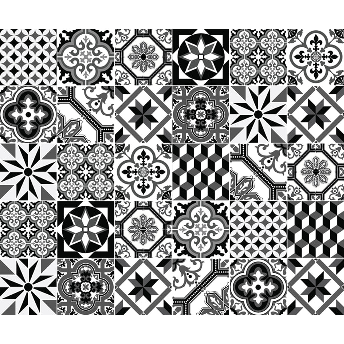 Stickers décoration Meuble - Sticker adhésif Cuisine Salon - 30 STICKERS CARREAUX DE CIMENT MEUBLE AUTHENTIQUES RITANO