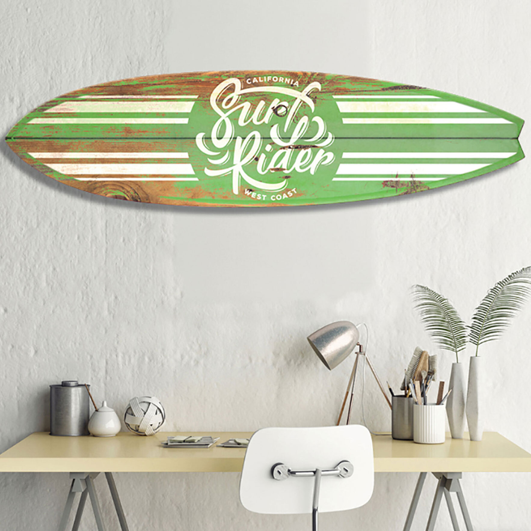 Planche de surf décorative california Tableau alu Dibond