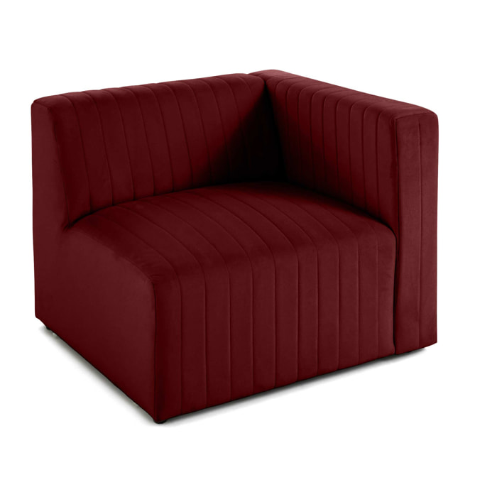 Nova - module d'assise droit - en velours - Rouge