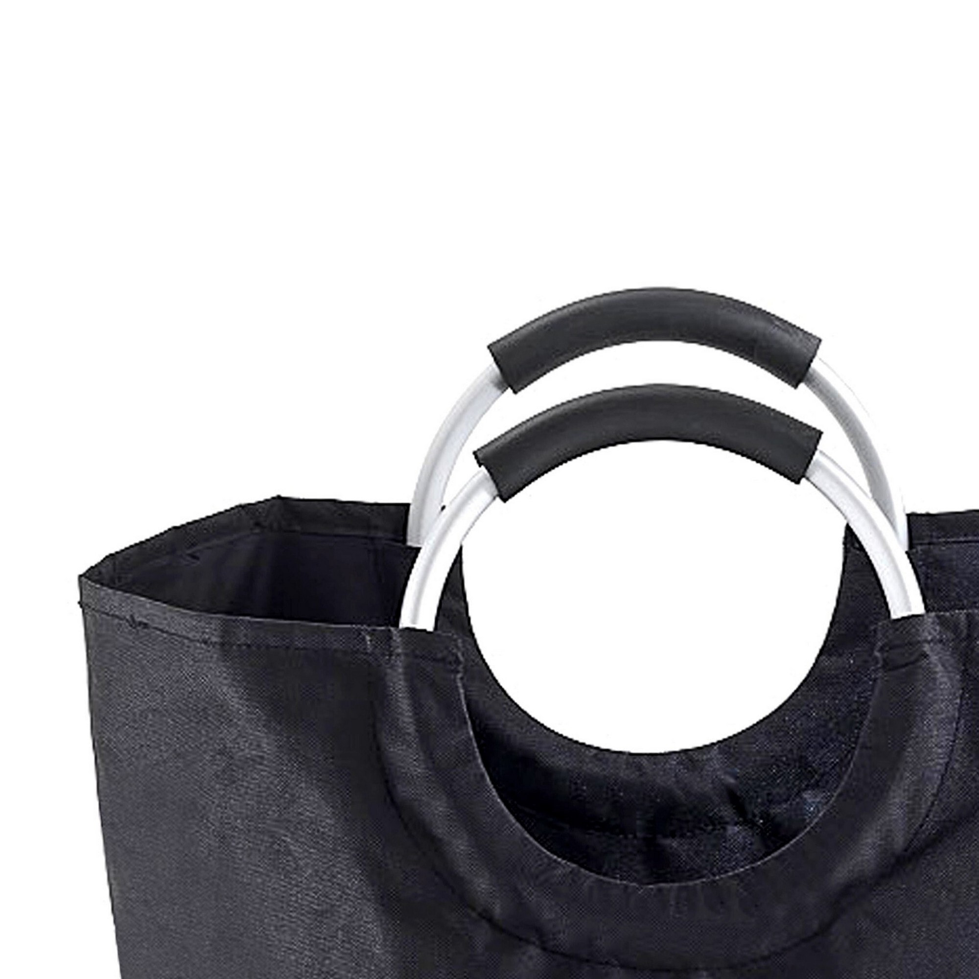 Panier à linge Tomasucci LAUNDRY, en polyester et acier, noir