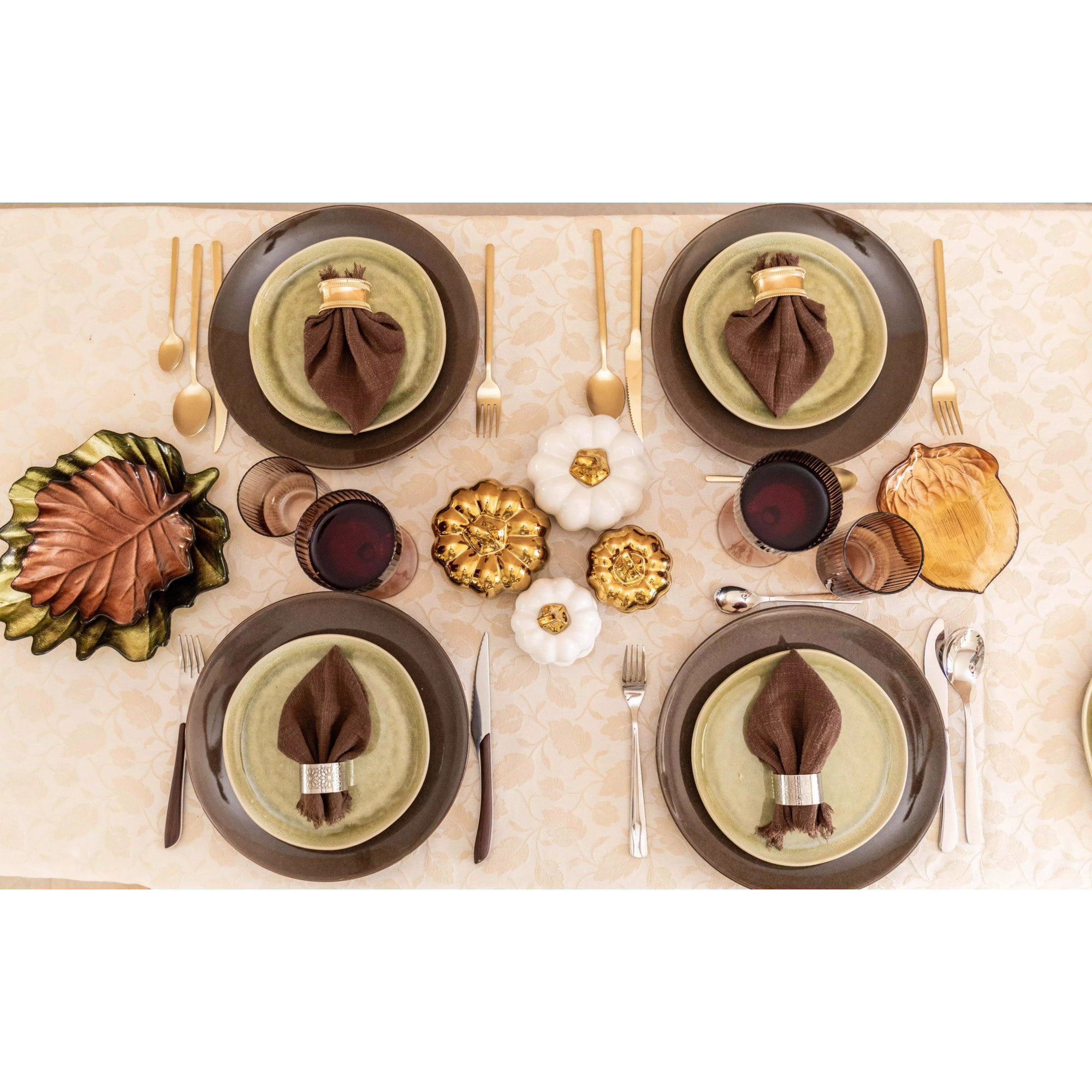 Lot de 6 Assiette a dessert verte 20.6cm