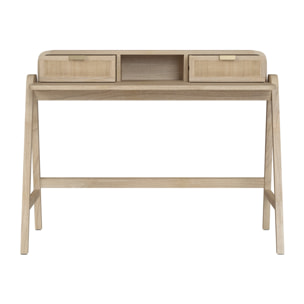 Bureau en bois de mindi et cannage - Khao