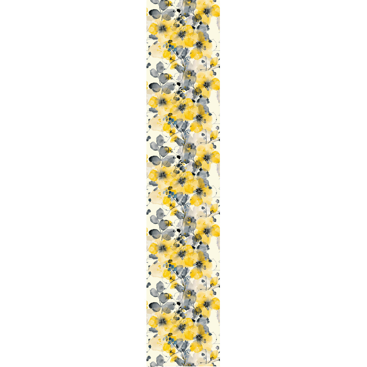 Papier peint intissé pré-encollé - SCANDINAVE FLEURS AQUARELLES JAUNES - 1 rouleau