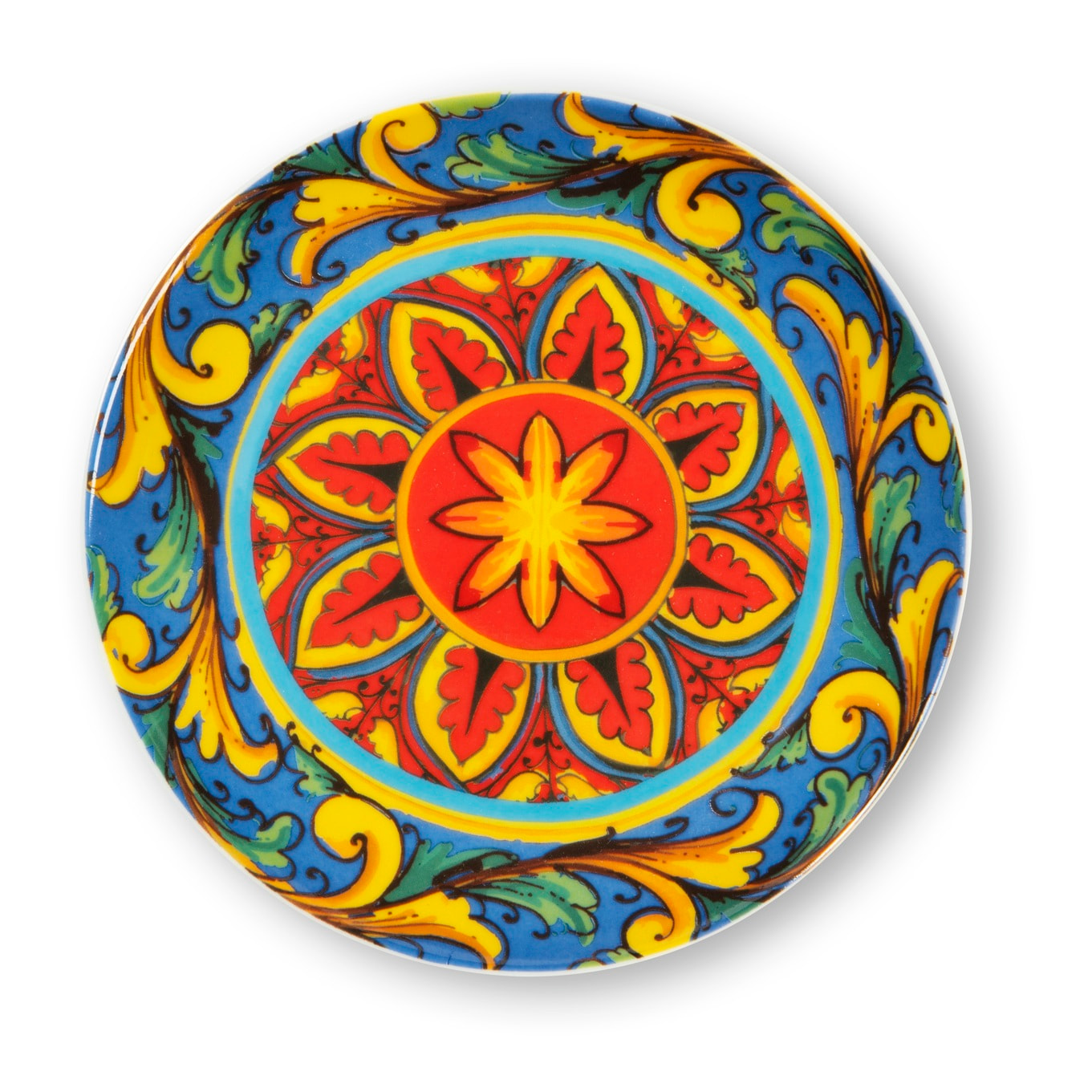 Set de 6 assiettes apéritif en porcelaine Excelsa – Trinacria, Multicolore