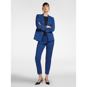 Elena Mirò - Pantaloni dritti in tessuto jacquard - Bluette