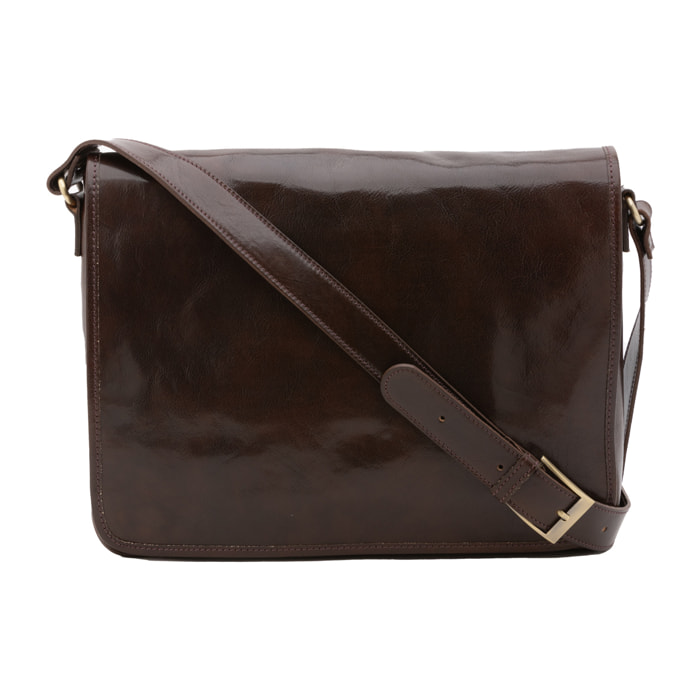 Borsa a tracolla  da uomo In Vera pelle Made in Italy 28x35x9 cm