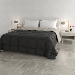 TRAPUNTA INVERNALE ELEGANT, 300gr, Microfibra, Doubleface, Made in Italy - FUMO/GRIGIO CHIARO