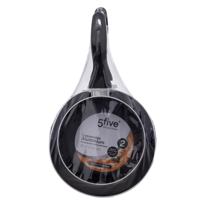 2 casseroles aluminium forgé 16/20cm