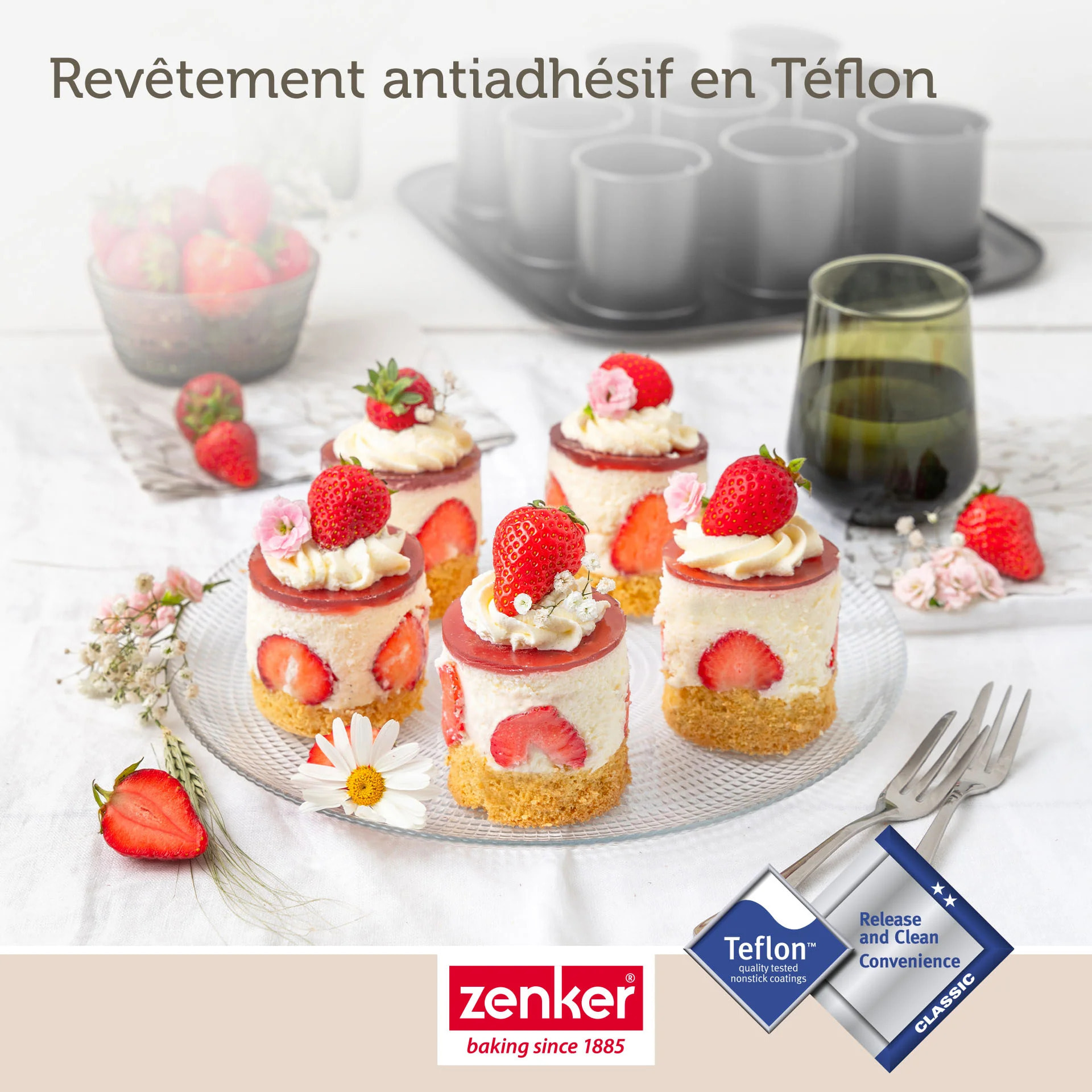 Lot de 2 moules à gâteaux 29/29 cm en acier Zenker Bake Click and Go