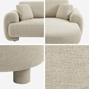 Canapé d'angle droit 3 places tissu, pieds ronds ZENIO