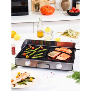 Plancha électrique RIVIERA ET BAR QPL530 réversible à poser, 45.5x28.5 cm