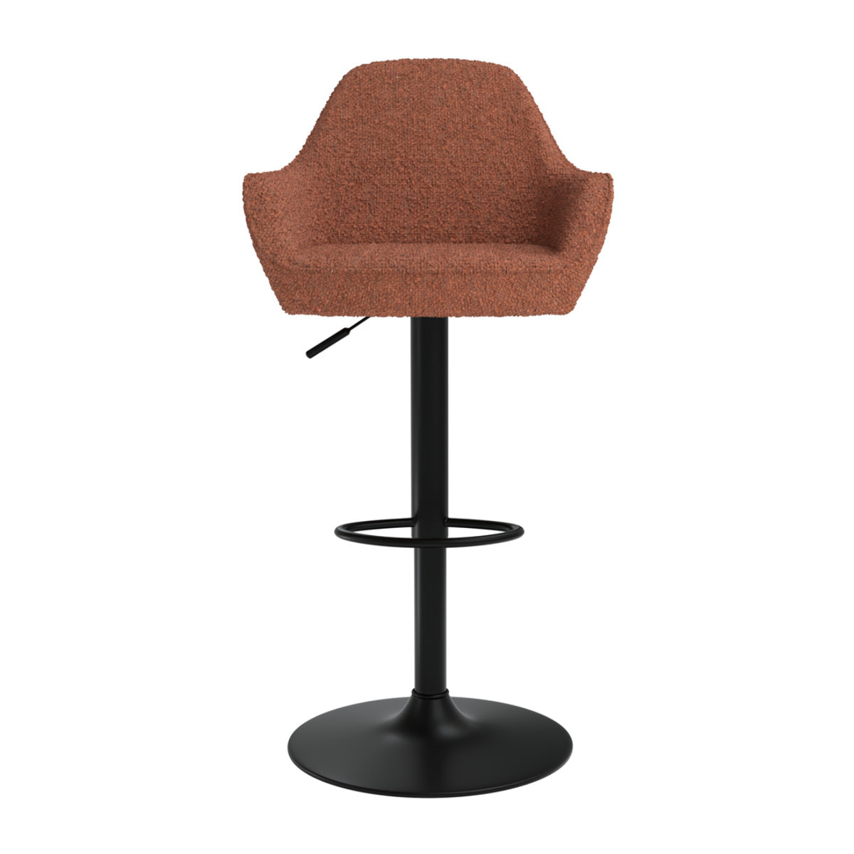 Lot de 2 chaises de bar effet laine bouclette rouge brique 63/83 cm - Adam