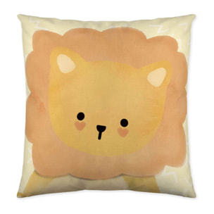Kawanimals - Funda de Cojín Estampado - Con Cremallera - Sin relleno - 100% Algodón - African Yellow