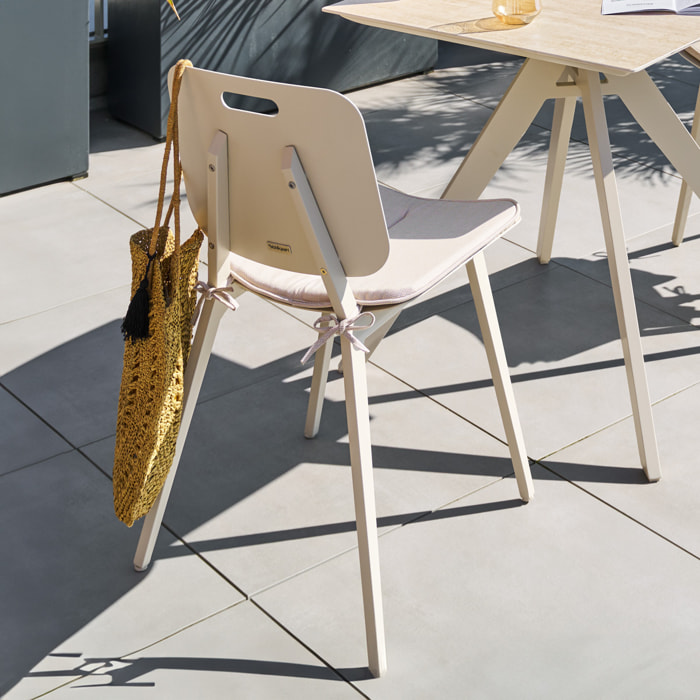 Lot de 2 chaises de jardin "Terzano" argile & beige aluminium