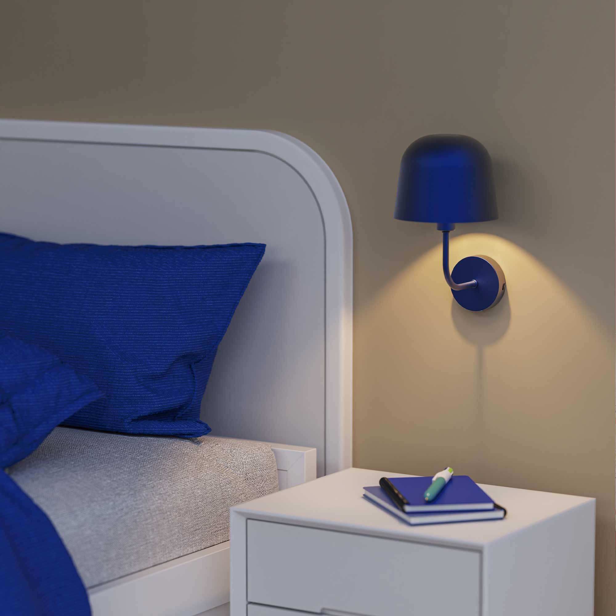 FORLIGHT Fres aplique interior en azul para bombilla E14