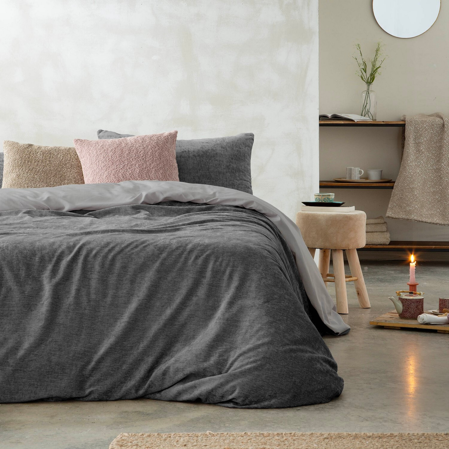Housse de couette velvet gris