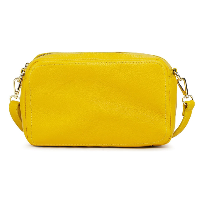 Borse Donna colore Giallo-in pelle Made in Italy 28x24x18cm