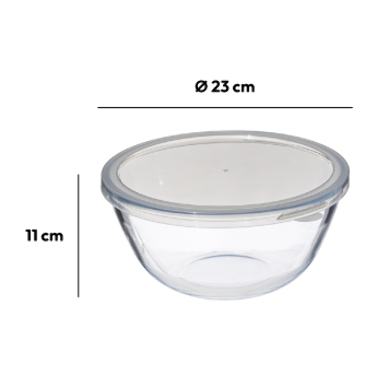 Bol à mixer 2,7L avec couvercle en verre