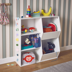 Meuble de rangement enfant blanc. 4 étagères