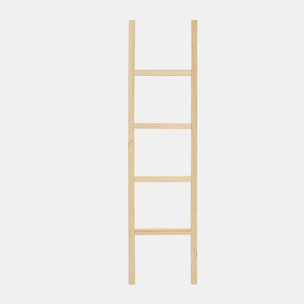 Escalera de madera maciza en tono natural de 150x41cm Alto: 150 Largo: 41 Ancho: 3.5